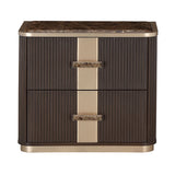 West Kensington 2-Drawer Nightstand – Front View of Nightstand | Aico by Michael Amini