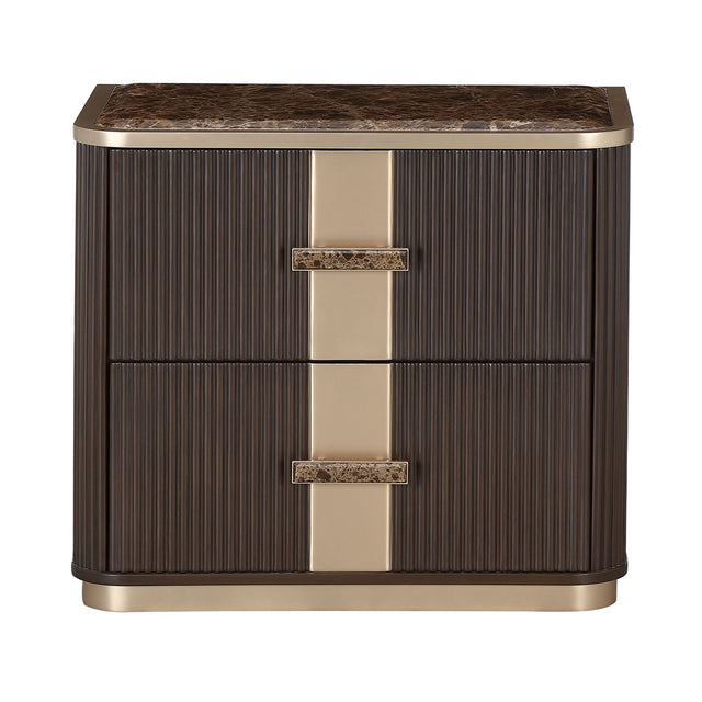 West Kensington 2-Drawer Nightstand – Front View of Nightstand | Aico by Michael Amini