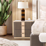 West Kensington 2-Drawer Nightstand – Room View | Aico by Michael Amini