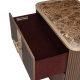 West Kensington 2-Drawer Nightstand – Top Drawer View | Aico by Michael Amini