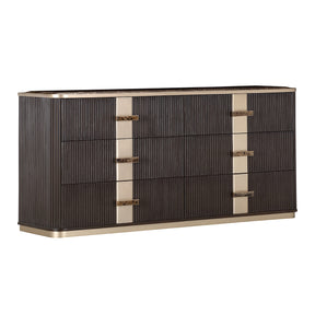 West Kensington Dresser in Espresso – Marble Top Angle View - Aico