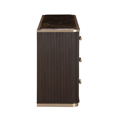 West Kensington Dresser in Espresso – Side Profile View - Aico