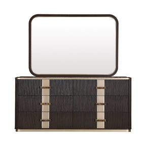 West Kensington Bedroom Set in Espresso with Emperador Marble Top | AICO by Michael Amini
