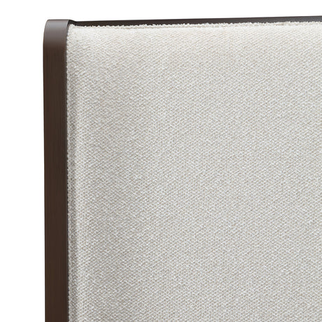 West Kensington Eastern King Bed in Espresso with Upholstered Headboard | AICO by Michael Amini