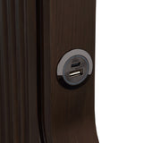 West Kensington Eastern King Bed in Medium Espresso with Upholstered Headboard | AICO by Michael Amini