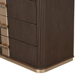 West Kensington Highboy Chest in Medium Espresso with Emperador Marble Top | AICO by Michael Amini