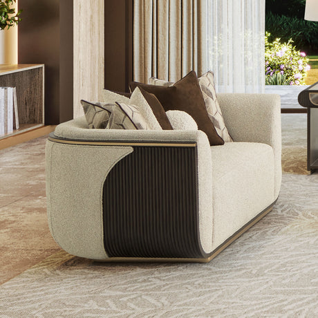 West Kensington Espresso Sofa Gold Base aico michael amini