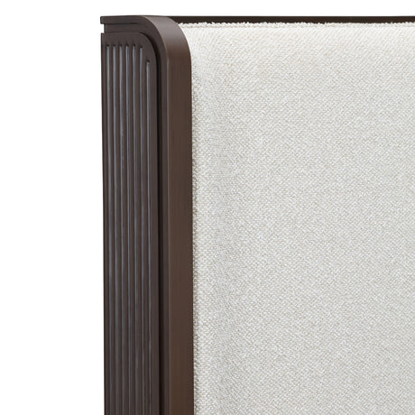 West Kensington Queen Bed in Medium Espresso - Upholstered Headboard | AICO by Michael Amini