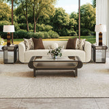 West Kensington Espresso Sofa Gold Base aico michael amini
