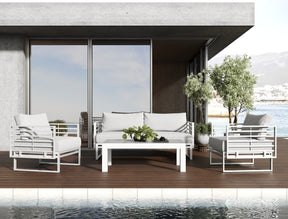 Wharf - Outdoor Light Grey and White Sofa Set - View Image 1