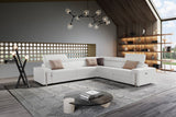 Lamod Italia Bogart - Italian Modern White Leather Sectional Sofa Bed with Recliner