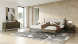 Eastern King Carolina - Modern Grey Fabric + Wenge Bedroom Set