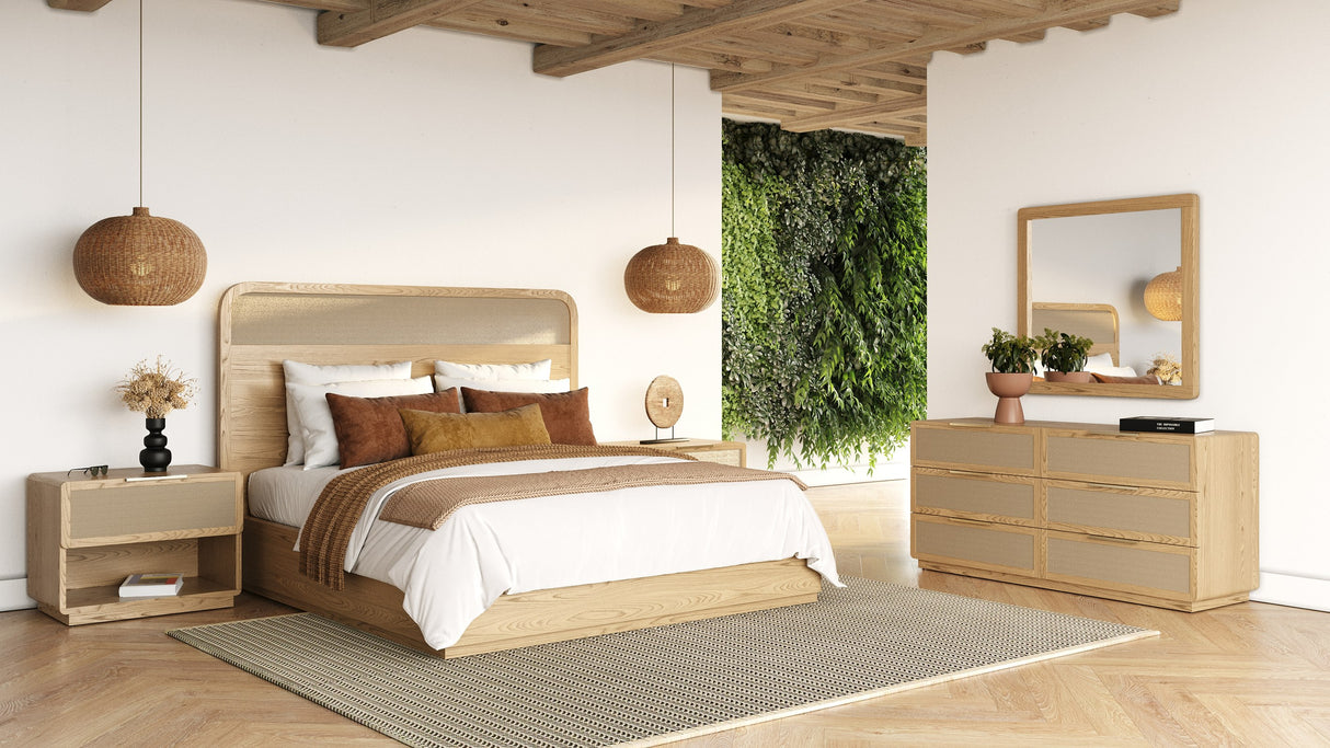 Gavin - Modern Natural Ash + Rattan Dresser - View Image 1
