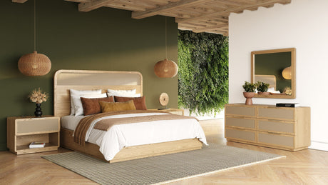 Gavin Modern Natural Ash & Rattan Bedroom Set – VIG Furniture - Home Elegance USA