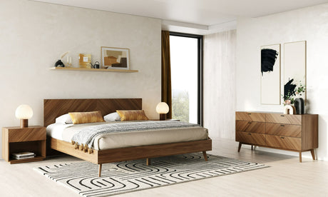 Kamela -Modern Walnut EK Bedroom Set