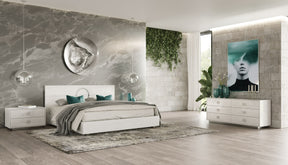 Ovidius + Victoria Modern White Crocodile Lacquer Bedroom Set – VIG Furniture - sold by Home Elegance USA