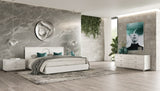 Queen Ovidius + Victoria - Modern White Crocodile Lacquer Bedroom Set - View Image 1