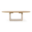 Wolff - Modern White Oak + Faux Travertine Dining Table - View Image 1