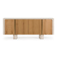 Wolff - Modern White Oak + Faux Travertine Buffet - View Image 1