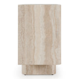 Wolff - Modern White Oak + Faux Travertine Buffet - View Image 1