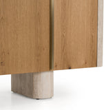 Wolff - Modern White Oak + Faux Travertine Buffet - View Image 1