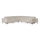 Lamod Italia Wonder - Italian Modern Grey Leather Sectional Sofa with Recliners