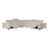 Lamod Italia Wonder - Italian Modern Grey Leather Sectional Sofa with Recliners