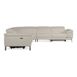 Lamod Italia Wonder - Italian Modern Grey Leather Sectional Sofa with Recliners