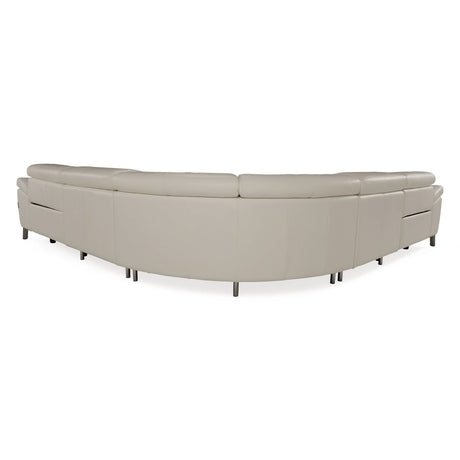 Lamod Italia Wonder - Italian Modern Grey Leather Sectional Sofa with Recliners