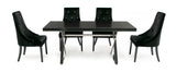 A&X Xavier - Modern Black Crocodile + Stainless Steel Dining Table - VGUNAA815 - 180 - BLKCROC - Home Elegance USA - 1