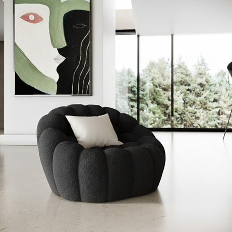 Divani Casa Yolonda - Modern Curved Black Fabric Chair