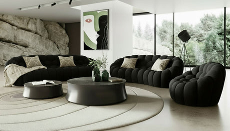 Divani Casa Yolonda - Modern Curved Black Fabric Chair