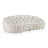 Divani Casa Yolonda - Modern Curved Off-White Fabric Sofa