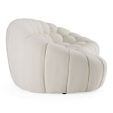 Divani Casa Yolonda - Modern Curved Off-White Fabric Sofa