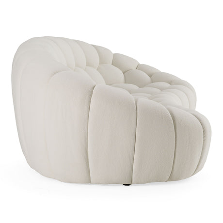 Divani Casa Yolonda - Modern Curved Off-White Fabric Sofa
