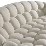 Divani Casa Yolonda - Modern Curved Off-White Fabric Sofa