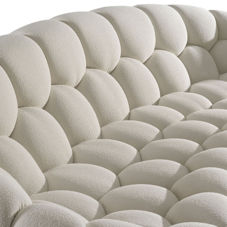Divani Casa Yolonda - Modern Curved Off-White Fabric Sofa
