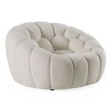 Divani Casa Yolonda - Modern Curved Off-White Fabric Chair