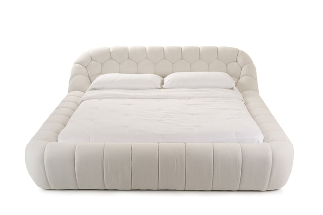 Divani Casa Yolonda Queen Upholstered Bed Off-White Teddy Fabric – VIG Furniture - Home Elegance USA