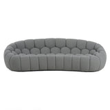 Divani Casa Yolonda - Modern Curved Light Grey Fabric Sofa