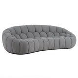 Divani Casa Yolonda - Modern Curved Light Grey Fabric Sofa
