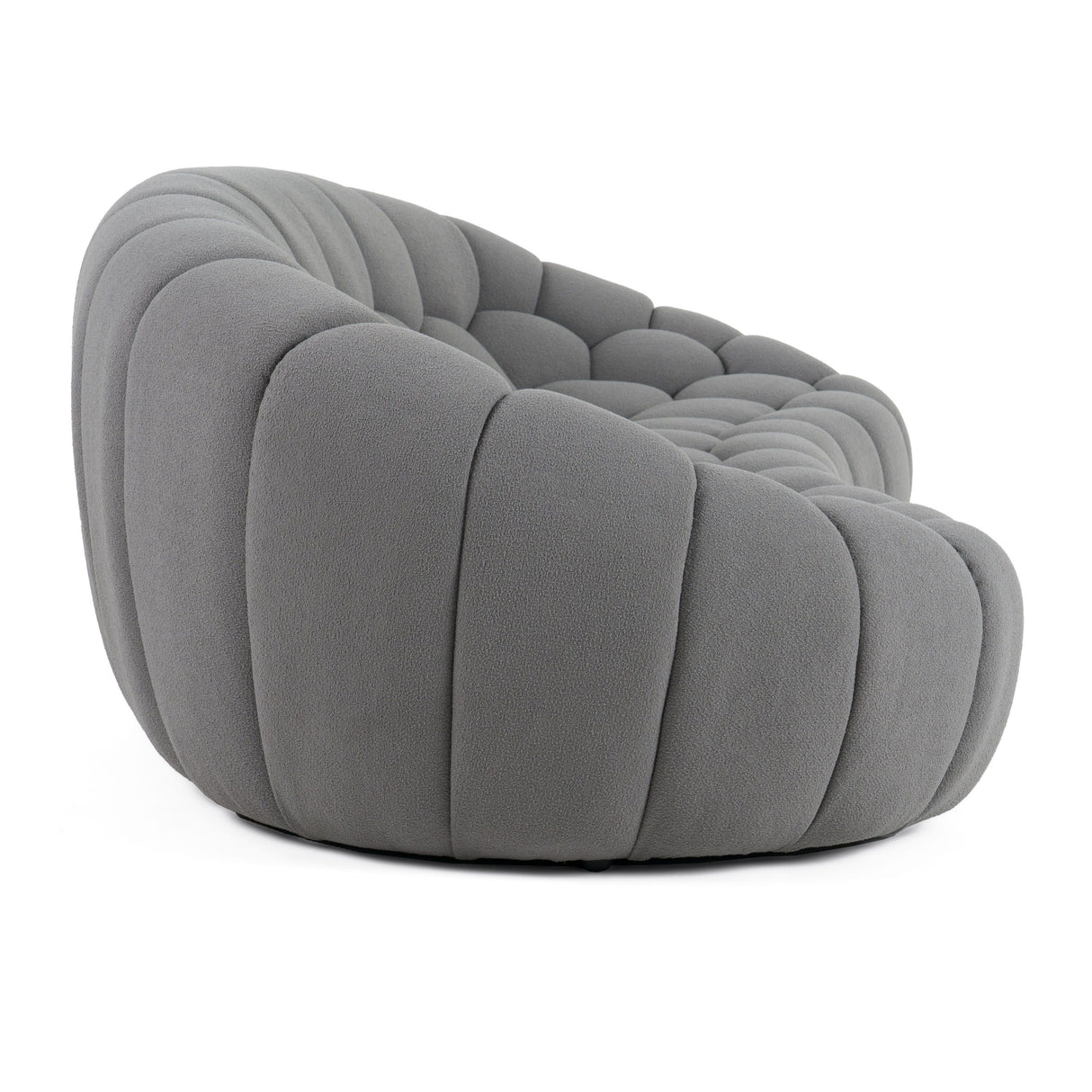 Divani Casa Yolonda - Modern Curved Light Grey Fabric Sofa