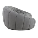 Divani Casa Yolonda - Modern Curved Light Grey Fabric Sofa