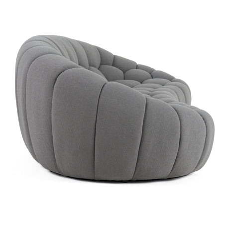 Divani Casa Yolonda - Modern Curved Light Grey Fabric Sofa