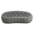 Yolonda - Modern Curved Light Grey Fabric Loveseat - View Image 1