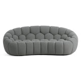 Yolonda - Modern Curved Light Grey Fabric Loveseat - View Image 1