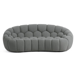 Yolonda - Modern Curved Light Grey Fabric Loveseat - View Image 1