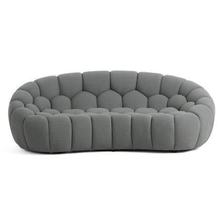 Yolonda - Modern Curved Light Grey Fabric Loveseat - View Image 1