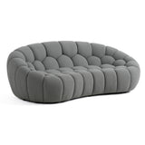 Yolonda - Modern Curved Light Grey Fabric Loveseat - View Image 1