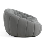 Yolonda - Modern Curved Light Grey Fabric Loveseat - View Image 1